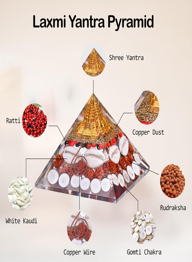 HindCraft Shree Yantra Pyramid (90mm) - Original Gomti Chakra & Laxmi Pyramid | Vastu Item for Home, Positive Energy, Wealth & Good Luck | Diwali Gift, Spiritual Decor for Housewarming & Office - Image 2